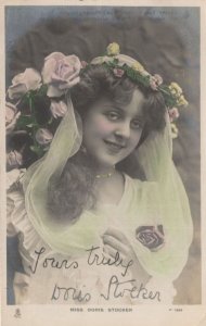 Doris Stocker Edwardian Musical Comedienne Old Hand Signed Photo
