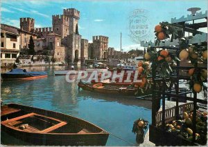 Postcard Modern Luo Garda Sirmione Le Chateau