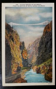 Vintage Postcard 1930-1932 Royal Gorge Suspension Bridge, Colorado CO