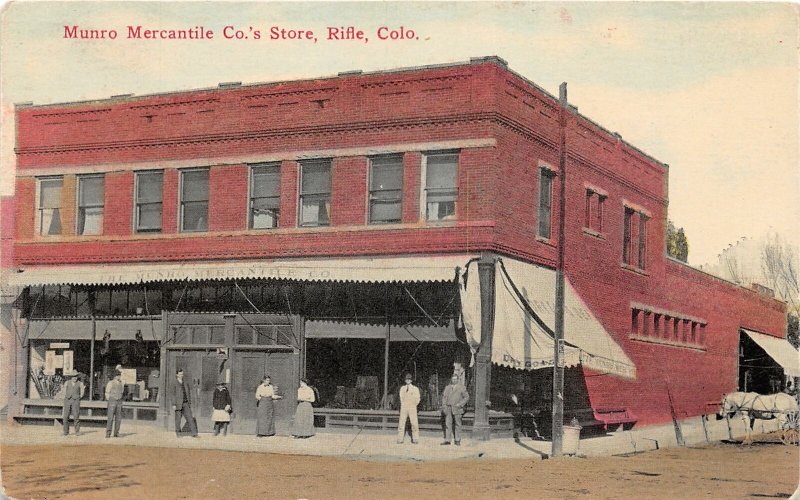 J24/ Rifle Colorado Postcard c1910 Munro Mercantile Company Store 216