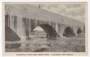 Concrete Flume Over Pecos River Carlsbad New Mexico postcard
