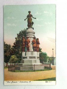 Vintage Postcard 1910's Our Jewels Statue Columbus OH Ohio