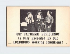 Postcard Greeting Card with Quote and Humor Workers Picture