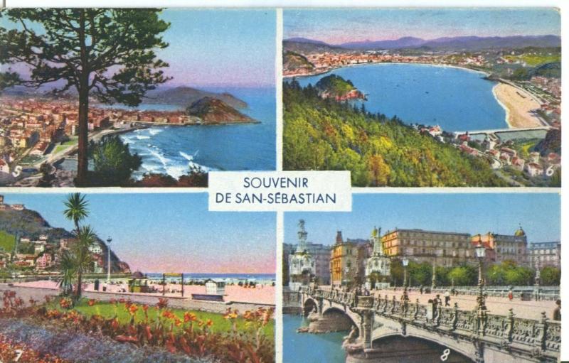 Spain, Souvenir de San Sebastian, early 1900s Postcard