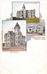 Wichita Kansas Historic Bldgs Multiview Antique Postcard K56471