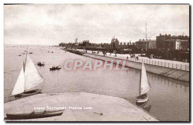 Old Postcard Southport Marine Lake