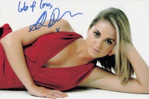 Sarah Baxendale Hollyoaks 12x8 Red Dress Sexy Hand Signed Photo