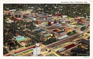 Kearney Nebraska Aerial View~Streets-Buildings-Railroad Tracks-Houses~1931 Pc