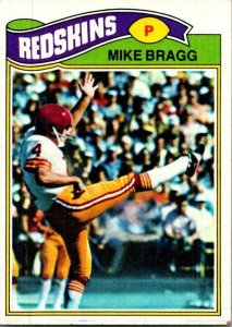 1977 Topps Football Card Mike Bragg Washington Redskins sk21402