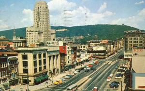 PA - Reading. Bird's Eye View of Penn Street looking East from Fifth St.