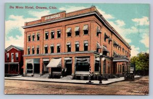 JH1/ Ottawa Ohio Postcard c1910 Putnam County Du Mont Hotel Building 127