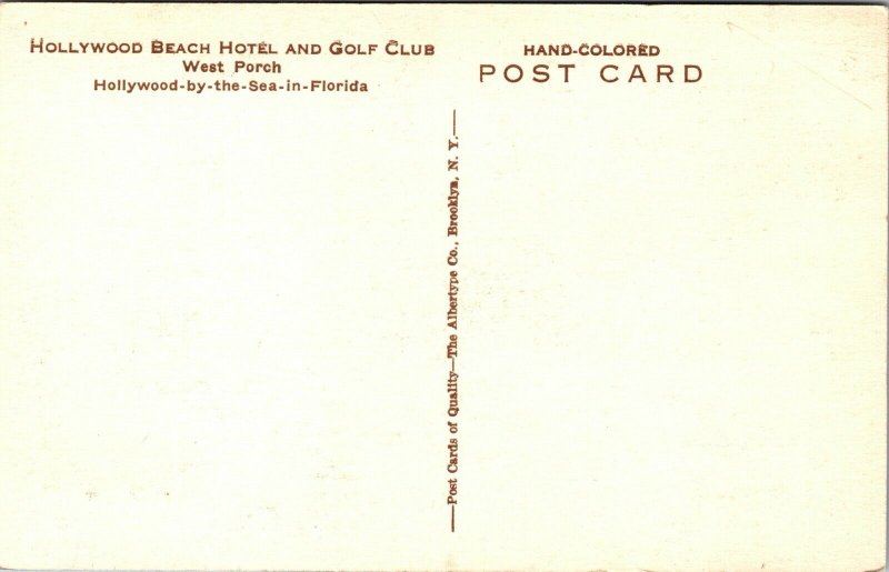 Hand Colored PC Hollywood Beach Hotel & Golf Club in Hollywood, Florida~132614