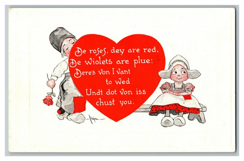 Postcard De Roses Dey Are Red De Violets Are Plue Vintage Standard View Card 