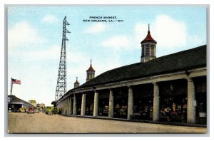 Vintage 1930's Postcard Antique Cars French Market New Orleans Louisiana