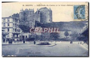 Old Postcard Dieppe Esplanade Du Casino and Le Vieux Chateau