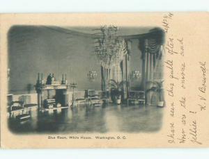 Pre-1907 BLUE ROOM AT WHITE HOUSE Washington DC n6176