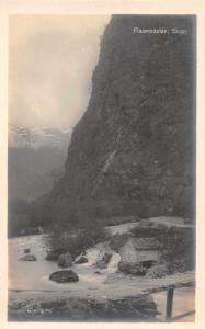 Sogn Norway Flaamsdalen Hut by River  Real Photo Postcard J79709