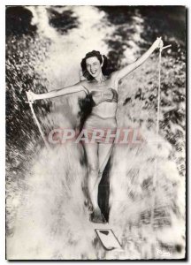 Old Postcard The Joys of Summer Woman Waterskiing