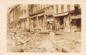 J53/ Dayton Ohio RPPC Postcard 1913 Flood Disaster Debris on Main St 207