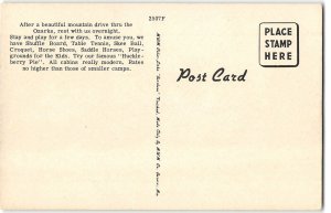 MOUNT AIR CAMP Eureka Springs, Arkansas Roadside 1940s Linen Vintage Postcard