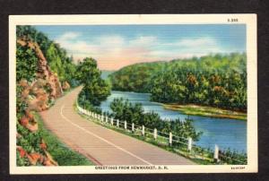 NH Greetings From Newmarket NEW HAMPSHIRE Linen Postcard Carte Postale