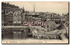 Old Postcard Honfleur Lieutenancy and Quai Sainte Catherine