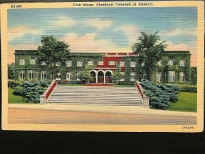 Vintage Postcard 1937 Clubhouse Aluminum Co America (ALCOA) Pittsburgh PA