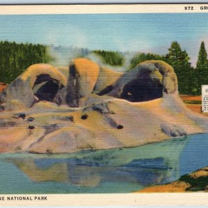 1932 Yellowstone National Park, WY Grotto Geyser Upper Basin Geothermal Wyo A226