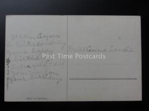 Poppy Postcard: BIRTHDAY GREETINGS c1908 by Erika No.3710