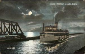 Steamer Ship Modjeska Hamilton ON at Night c1910 Postcard 