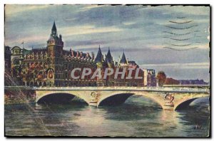 Old Postcard Paris Palais de Justice and bridge to exchange