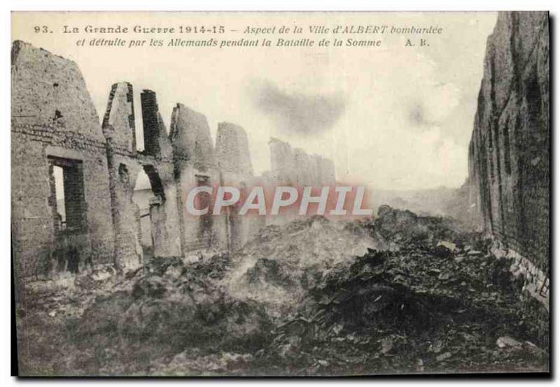 Old Postcard The Great War aspect of the city & # 39Albert bombed Army