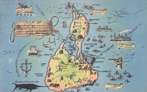 Map Of Block Island Rhode Island 1952