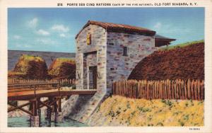 OLD FORT NIAGARA NY~PORTS DES CINQ NATIONS~GATE OF 5 NATIONS MILITARY POSTCARD