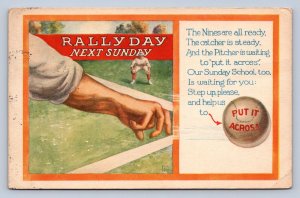 J91/ Baseball Sports Postcard Comic c1910 Players Pitch Game 295