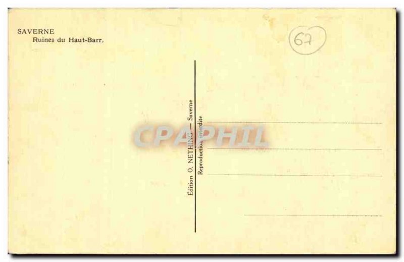 Old Postcard Saverne Haut Barr Ruins