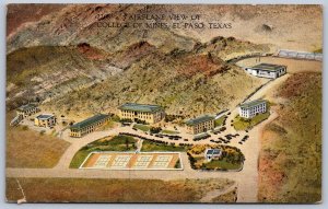 K31/ El Paso Texas Postcard c1941 Airplane View College of Mines 124