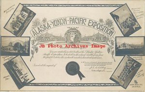 Alaska Yukon Pacific Expo, RPPC, Multi-View, Six Scenes, Hopf Bros Photo