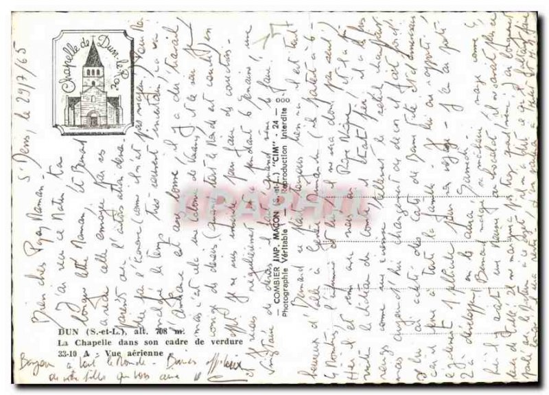 Modern Postcard Dun S and L Chapel in the air view greenery