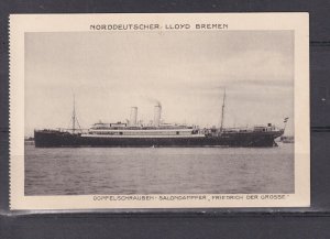GERMAN SHIP  FRIEDRICH DER GROSSE , NORTH GERMAN LLOYD, BREMEN, c1935 ppc,