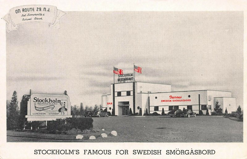 Stockholm Restaurant, Swedish Smorgasbord, Somerville, N.J., Unused Postcard