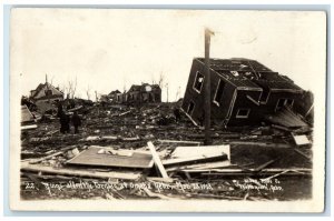 Omaha Nebraska NE RPPC Photo Postcard Ruins After Tornado House Disaster 1913