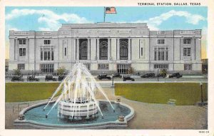 Terminal Station Railroad Depot Dallas Texas 1930s postcard