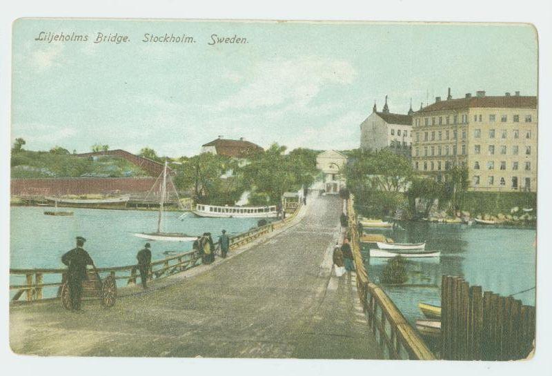 B0406 LILJEHOLMS BRIDGE STOCKHOLM SWEDEN SVERIGE c1900 LO...