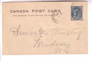 1901 CDS Cork Cancel,  Hantsport, NS, Victoria Postal Stationery, Canada