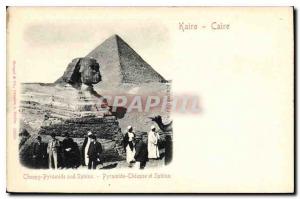 CPA Egypt Egypte Caire Pyramide Cheopse et Sphinx 