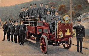 City Fire Department The Auto Truck Oil City PA USA Postcard