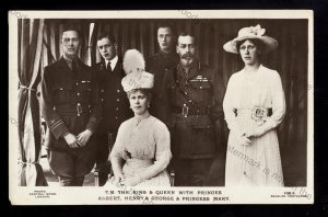 ROY163 - King George V & Queen Mary , Albert , Henry , George & Mary - postcard
