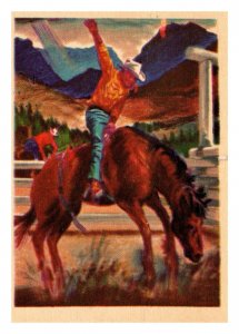 Vintage 1956 Western Trading Card Wild West Bucking Bronco - Ride 'Em Cowboy