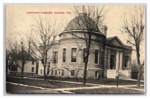 Carnegie Library Building Paxton Illinois IL DB Postcard Y2